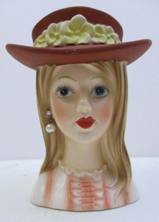 Vintage Lady Head Bust Face - Brinns T - 1961 - Planter Vase (bk1y)