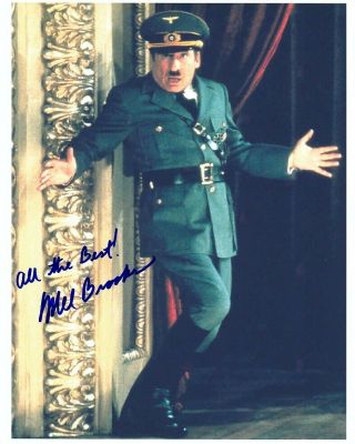 Mel Brooks Signed The Hitler Rap 8x10 W/ Funny Scene From To Be Or Not To Be