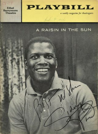 A Raisin In The Sun Playbill Signed By Sidney Poitier