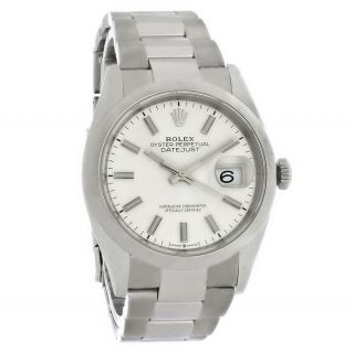 Rolex Datejust Mens Silver Oyster Perpetual Swiss Automatic Watch M126200