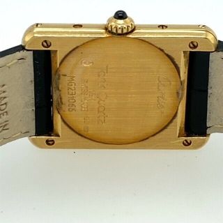 Cartier Ladies 18k Solid Yellow Gold Tank watch Leather Strap 18k Clasp 3