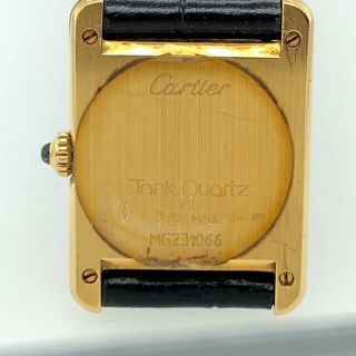 Cartier Ladies 18k Solid Yellow Gold Tank watch Leather Strap 18k Clasp 4