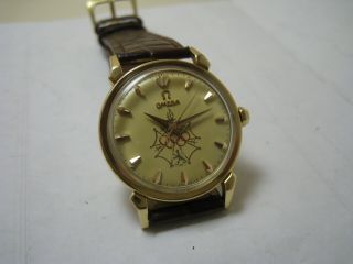 Vintage Omega Seamaster Xvi 18k Solid Yellow Gold Olympic 1956 Watch