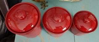 Signature SORRENTO Apple Red 3 Piece Canister Set 2
