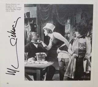 Marlene Dietrich Signed 8x8.  75 B&w Photo Picture From The Blue Angel