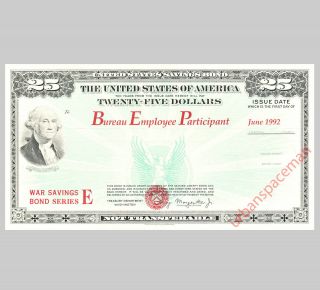 Bep Proof Print - $25 War Savings Bond Series E Circa 1942 Washington