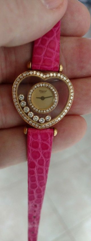 Vintage Collectible Chopard 18k Happy Diamonds Heart Watch.