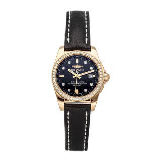 Breitling Galactic 29 Quartz Rose Gold Diamonds Ladies Strap Watch H7234853/be86