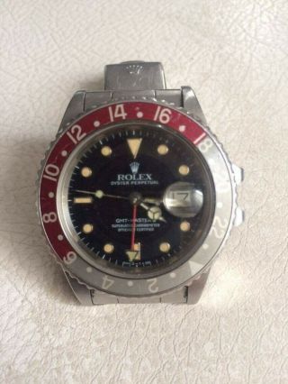 Rolex Gmt - Master Ii Steel Red/silver Coke Bezel Mens 40mm Watch