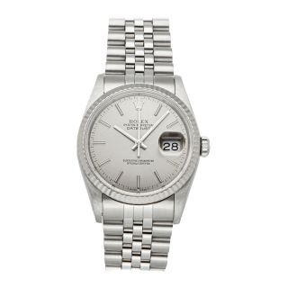 Rolex Datejust Auto Steel White Gold Mens Jubilee Bracelet Watch 16234