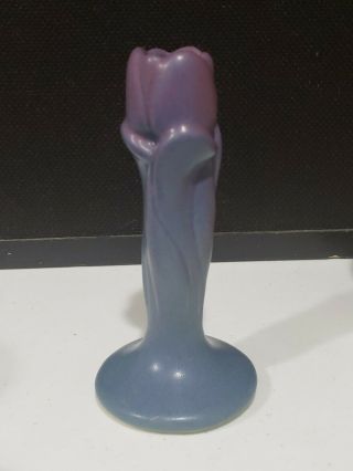 Antique Van Briggle Art Pottery Purple 6 " Tulip Candle Holder - Bud Vase Matte