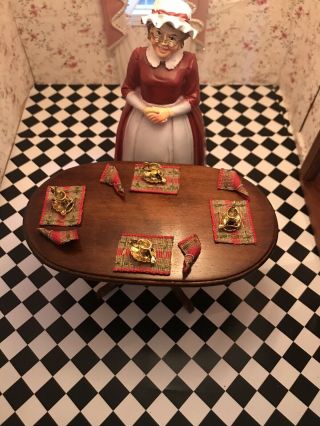 Dollhouse Miniature Artisan Set (4) Accessories Table Kitchen 1:12