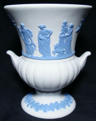 Wedgwood Jasperware Toothpick Urn Reverse Blue On White Neoclassical