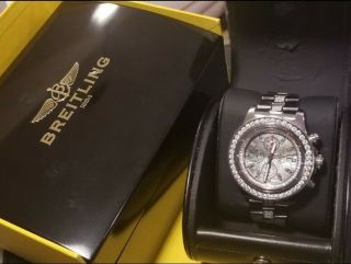 Breitling Avenger A13370 Wrist Watch For Men 29ct Diamond Mother Of Pearl