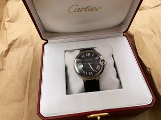 Cartier Ballon Bleu De Cartier Automatic Watch Wsbb0003 Black Dial Leather 42mm