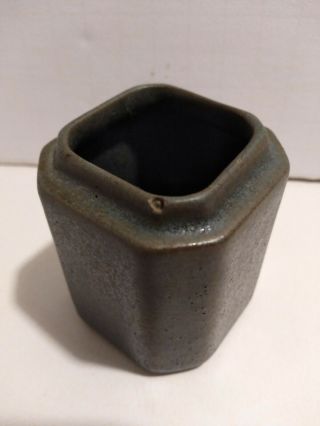 Marblehead Pottery Green Matchstick Holder W/out Lid Mark About 2 1/2 " Tall