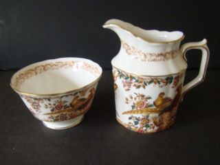 Royal Crown Derby " Olde Avesbury " 3.  75 Inch Creamer And Open Sugar Bowl