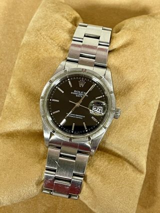 1998 Mens Rolex Watch - 15210 Oyster Perpetual Date 78350 Black Dial