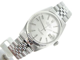 Rolex Datejust Mens Stainless Steel 18K White Gold Jubilee with Silver Dial 1601 4