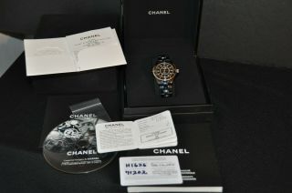 Chanel J12 H1626 Automatic Black Ceramic 38mm Diamond Dial