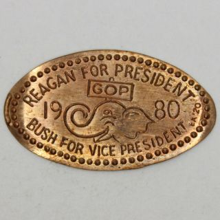 Gop 1980 Ronald Reagan For President / Bush For Vice President Elongated Coin