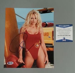 Beckett Pamela Anderson Signed Baywatch 8x10 Photo Hot
