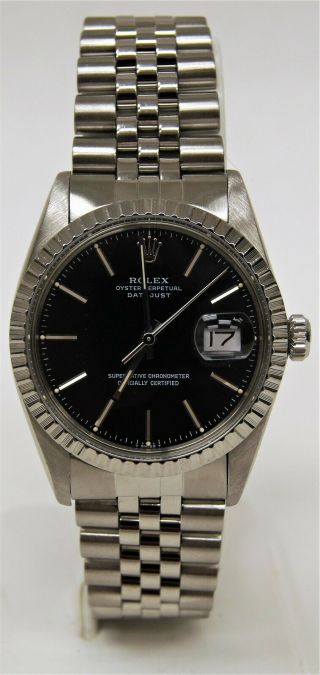 1981 Rolex Datejust 16030 Black Dial Stainless Steel Automatic Men 