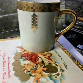 Frank Lloyd Wright Signed Gold Rim Tiffany Imperial 3 1/2 " Mug Coffee Cup