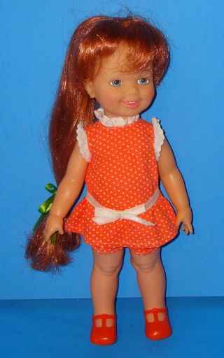 Vtg 1973 Ideal Grow Hair Doll Cinnamon Crissy Velvet Sister Orig Clothes Shoes