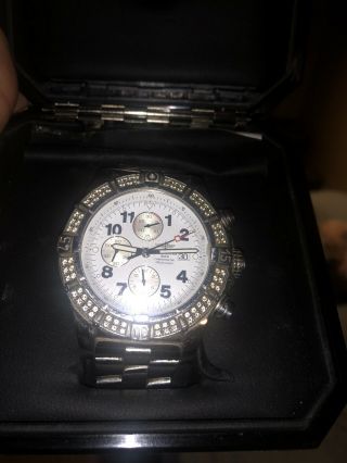 Breitling Avenger A13370,  1.  23 Ct.  Vvs Diamond Bezel W/ Box And Papers