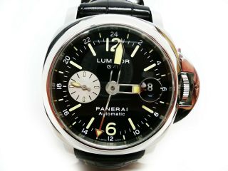 Panerai Pam 088 Luminor Gmt Chronometer Ss Strap Watch,  Box & Booklet Cosc