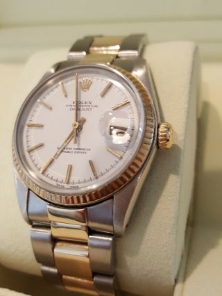 Rolex Watch Datejust Oyster Perpetual 18k Yellow Gold Stainless Steel 16000