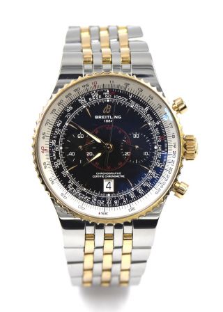 Breitling Montbrillant Legende Chronograph Watch C23340 18k Rose Gold Ss Box
