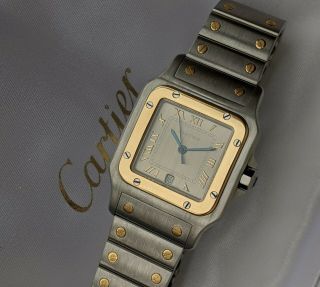 Cartier Santos Galbee Mens/Ladies 18k Gold and Steel 1566 w/Box 2