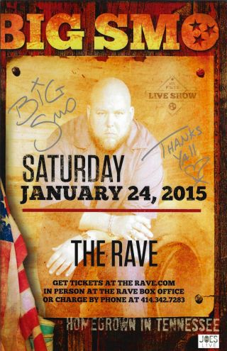 Big Smo Autographed Concert Poster