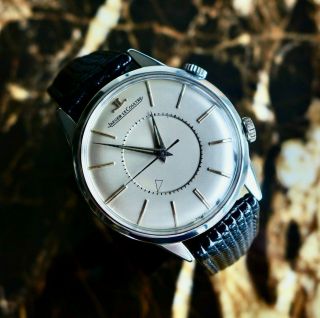 A Vintage 1950s Gents Jaeger Lecoultre Memovox Alarm Watch In Steel