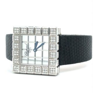 Chopard 12/7407 Ice Cube Watch In 18k White Gold With Custom Diamond Bezel