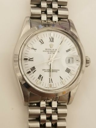 Rolex Oyster Perpetual Date Quickset 15000 34mm Stainless Steel.  Calibre 3035