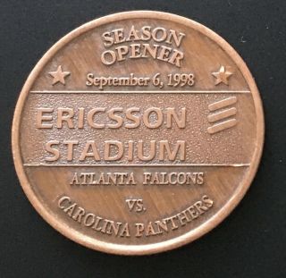 Carolina Panthers Nfl Ericsson Stadium 1998 Season Opener Token Coin