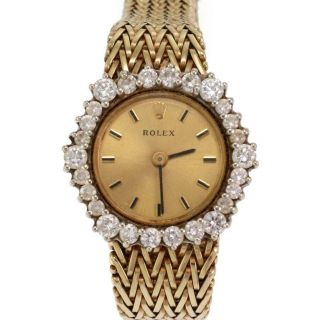 Rolex Vintage Diamond 14k Yellow Gold Hand Wind Ladies Watch Liquidation