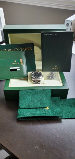 Rolex Oyster Perpetual 36 Arabic Blue Ref 116000,  W/box & Papers Discontinued Nr