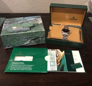Rolex Air - King 14000m Black And Silver Paperwork And Accessories.