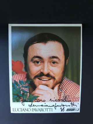 Autographed Photograph Luciano Pavarotti 1978