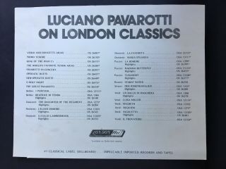 Autographed Photograph Luciano Pavarotti 1978 2
