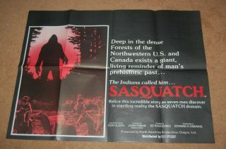 Sasquatch Aka The Legend Of Bigfoot (1976) - Very Rare Orig.  Uk Quad Poster