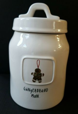 Rae Dunn By Magenta " Gingerbread Man " Small Canister Christmas Holidays