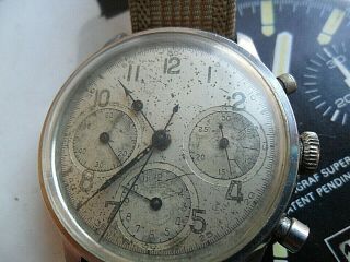 38 mm Vintage 1960 ' s S/S Abercrombie & Fitch 3 Register Swiss Chronograph Watch 2