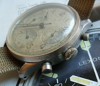 38 mm Vintage 1960 ' s S/S Abercrombie & Fitch 3 Register Swiss Chronograph Watch 3