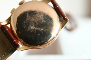 Vintage Zenith 18K Rose Gold Chronograph Big Face 40mm Watch 6