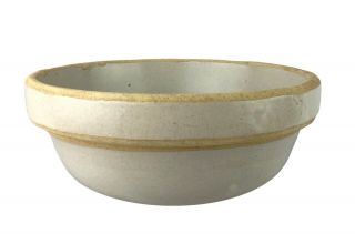 Antique 9 X 3.  75 " Salt Glaze Stoneware Shoulder Mixing Bowl Primitive Farmhouse